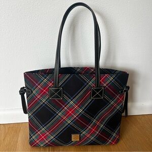 Dooney & Bourke Black Plaid Tartan Victoria Bag